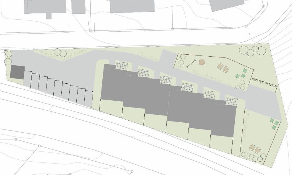14 [26] Planförslaget Ny bebyggelse Förslaget innebär att befintliga byggnader, en industribyggnad och ett garage, rivs för att ge plats åt radhus.