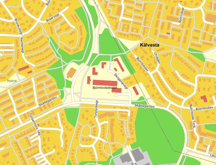 1 Bakgrund Rapport nummer 018-156 r01 018-10-, s 5 (8) En ny skola, idrottshall och förskola planeras vid Skogsnävegränd i Vällingby, se Figur 1 och Figur.