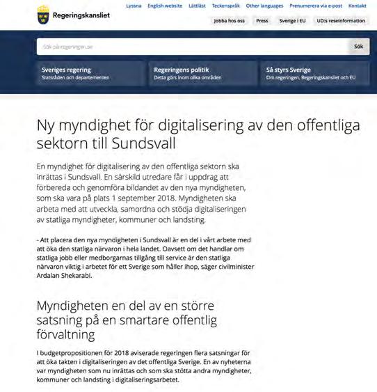 Sveriges digitaliseringsstrategi Vision: Ett hållbart digitalt Sverige.
