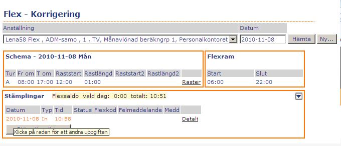 4 Flex Korrigering Om Du glömt att stämpla eller stämplat fel ska Du rätta det via