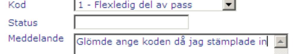 Ändra en stämpling Sök fram den dag som ska rättas genom att ange datum eller dubbelklicka