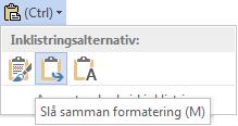 8.2 Klistra in rubriker och brödtext 1. Skapa ett tomt stycke i måldokumentet och formatera det med Brödtext/Bodytext. 2. Ställ markören i det nya stycket och klistra in texten. 3.