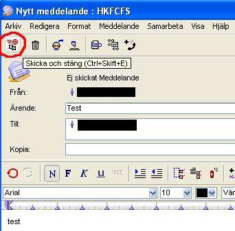 endast dubbelklickade på namnet. Bild tagen från FirstClass Client, Open text Inc. 8.1.0.1, Högskolan i Kristianstad, (2006-10-11).