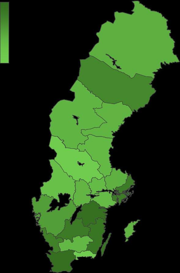 Åldersfördelningen bland innehavarna av färdtjänsttillstånd var relativt homogen över länen 218.