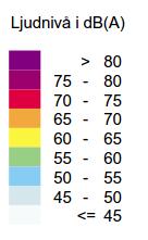 I projekt ed höga ljudnivåer från trafikbuller brukar an sikta på ljudklass B i for av kopensationsåtgärd.