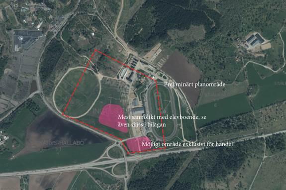 4. BESKRIVNING AV BULLERSITUATIONEN Preliminärt planområde på fastigheterna Ingelstorp 1:2 och 1:9 samt den mest sannolika