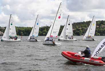 Kappseglingarna avgörs i så kallade sprintseglingar med sex stycken likadana segelbåtar av typen J/70.