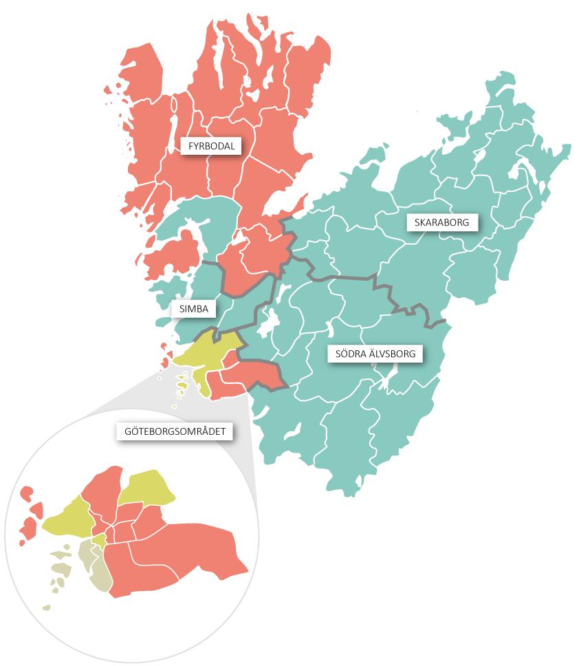 Mobil närvård Västra Götaland Projekt med såväl primärvårdssom sjukhusbaserade team: Skaraborg: Essunga Falköping Grästorp Gullspång Götene Hjo Karlsborg Lidköping