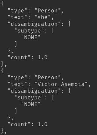 5.2.4 Test tre: hämtning av textberikning från Discovery Det här testet använde sig av Javatestbasen för att se möjlighet att få textberikning av den texten som presenteras i bilaga A, samma som vid