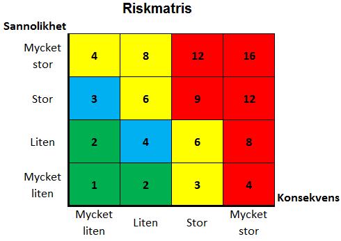 Bedöm riskerna Bedöm sannolikheten för att skada/påverkan inträffar samt konsekvensen om skada/påverkan inträffar.