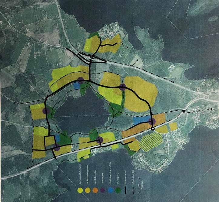 TOFTA SJÖSTAD Utbyggnadsområde för stadsbebyggelse Text: Ingvar Jonsson Ny stadsdel runt Skirsjön med nära anslutning till Toftasjön och Helgasjön är under planering.