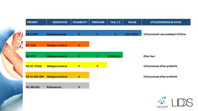 Affärsmodell LIDDS mål är attrahera flera läkemedelsbolag att licensiera NanoZolid -teknologin.