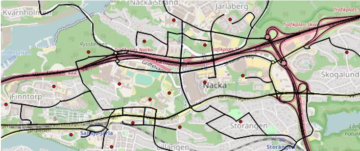 Övergripande om trafikomfördelningar Vid omfördelningar i vägnät med trängsel bör ett mer detaljerat simuleringsverktyg användas Dynameq, Vissim