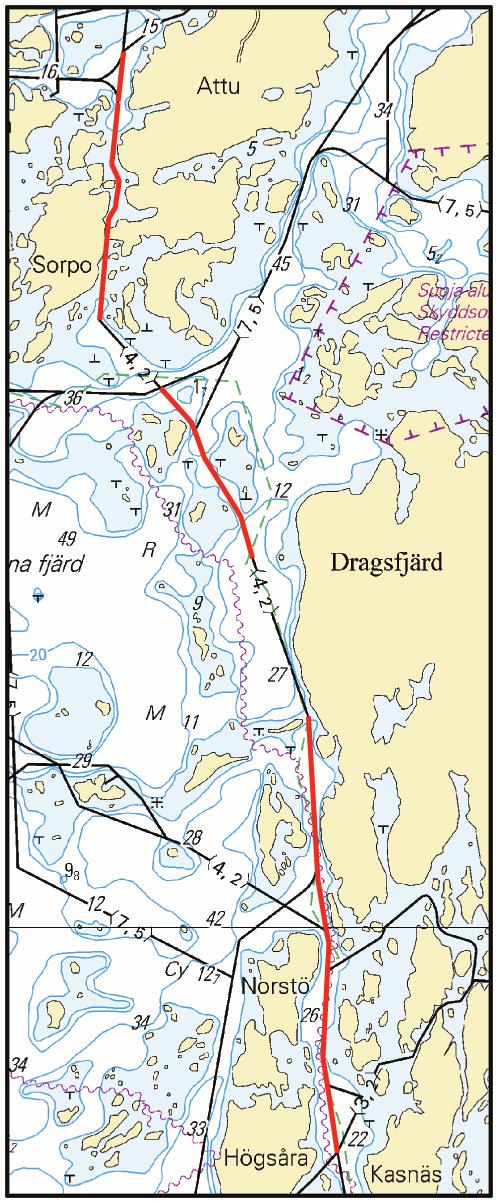 12 A. Kasnäs Högland Attu (4.2 m). WGS 84 1) 59 57.0 N 22 23.0 E Högsåra 2) 60 11.