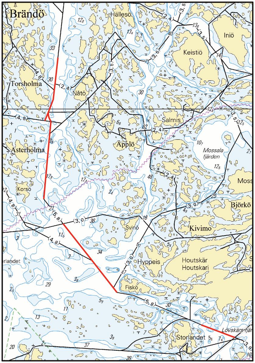 9 A. Långnäs Kustavi/Gustavs (5.8 m) Torsholma Berghamn (5.8 m) WGS 84 1) 60 23.0 N 21 07.
