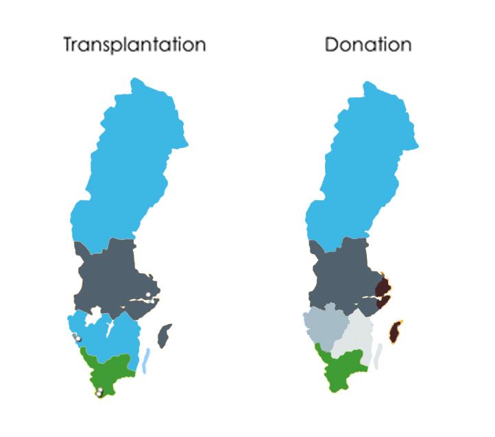 Alla enheter har transplantationskoordinatorer som ansvarar för koordinering kring organdonation och är den samordnande länken mellan transplantationsklinikerna och donatorsjukhusen med beredskap