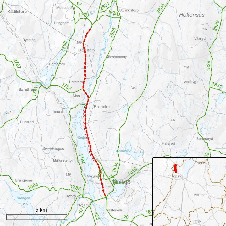 Rv 26 Mullsjö - Slättäng, YSY007 1. Beskrivning av åtgärden Nuläge och brister: Väg 26/47 är en viktig förbindelseväg som sträcker sig mellan Halmstad via Jönköping och Kristinehamn till Mora.