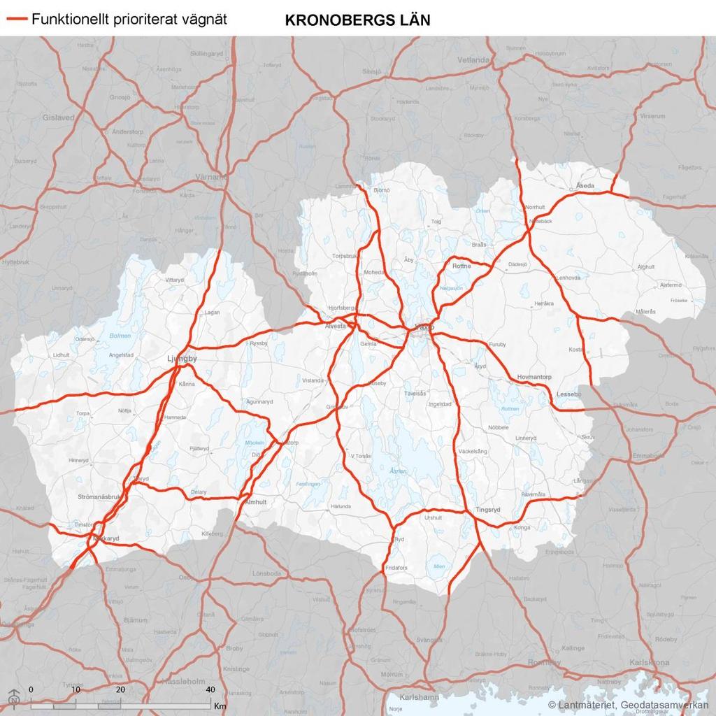 3. Kompletterande regionalt viktiga vägar Trafikverket anser att åtgärder för att värna och utveckla tillgängligheten inom statligt vägnät bör inriktas mot det funktionellt prioriterade vägnätet.