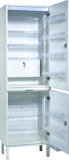 Icke kylda medicinförvaringsskåp Omfattande sortiment av speciellt utformade skåp och lådor för användning i allmänna mottagningar, på sjukhus och medicinska institutioner.