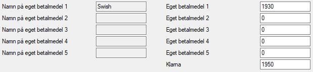 5.4 Lägga till egna betalmedel Du kan lägga till dina egna betalmedel genom att öppna Inställningar Kvittouppgifter Konton (nedre vänstra hörnet).