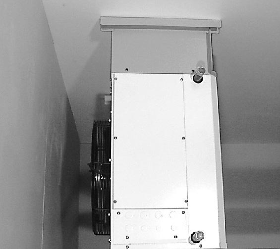 3. Mount the fan heater with fitted ceiling brackets on the ceiling acc. to photos 13 and 14. Photo 13 Photo 14 4.