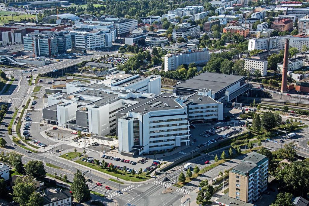 43 Utbyggnaden av T-sjukhuset togs i bruk år 2013. T-sjukhusets totalareal är 108.000 m 2, varav utbyggnadens andel utgör 83.000 m 2. Bild: Egentliga Finlands sjukvårdsdistrikt. 7.