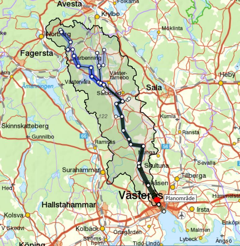 difenyleter samt kvicksilver och kvicksilverföreningar överskrids, ämnena gäller som undantag. Figur 5. Planområdets tillrinningsområde till recipienten.