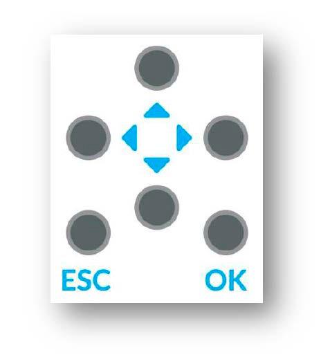 2.3 Knappar ESC OK Enheten har 6 funktionsknappar: ESC För att avbryta den åtgärd som utförs. Om enheten slås av trycker du på denna knapp för att starta den.