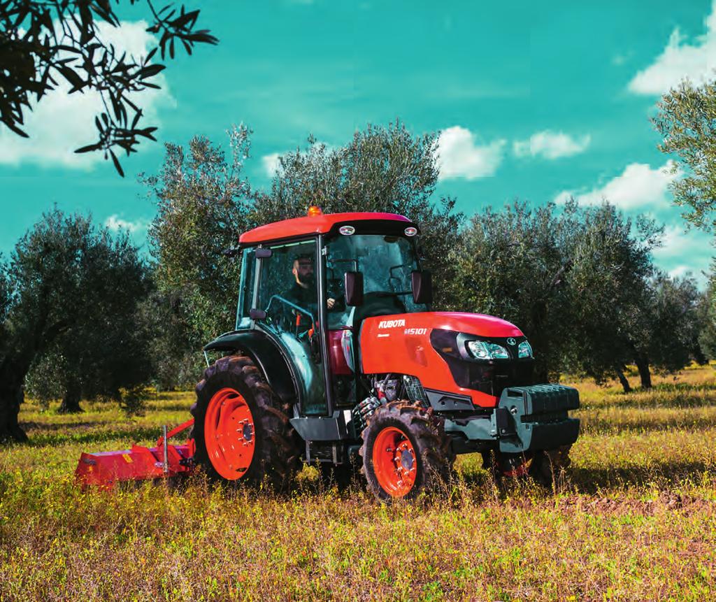 #Hydraulik M5001N lyfter även tunga lass med enkelhet Växtskyddsarbete med spridare och sprutor, markunderhåll i vingården och fruktodlingarna med trimmer och lövsamlare en smalspårig traktor måste