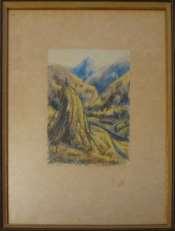 , pastell, 27 x 22 cm. Det här kan vara från Norge.