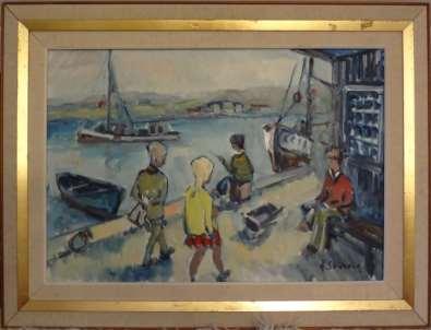 /N Sewerin, oljemålning på duk, 46 x 66 cm. Ibland signerade Nils sina tavlor med N. Sewerin. Det var oftast när han målade för Wasa Ramar i Göteborg.