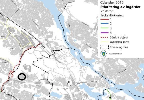 Figur 12. Prioritering av cykelåtgärder. Källa: Stockholms stad, 2012.