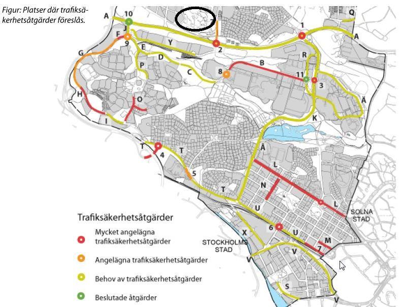 2.5.1 Barriärer Enköpingsvägen och Kymlingelänken är kraftiga barriärer i närheten av Stora Ursvik 3. Dessa barriärer bör överbryggas för att ge förbättringar för de hållbara färdmedlen.