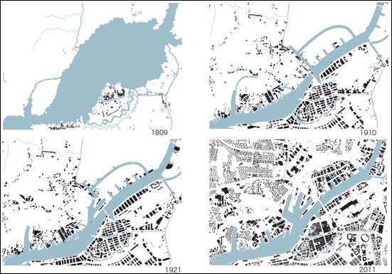 Säveån och Göta älv i kombination med att stora delar av centrala staden är belägen på lågt liggande utfyllnadsområden, se Figur 1, gör att