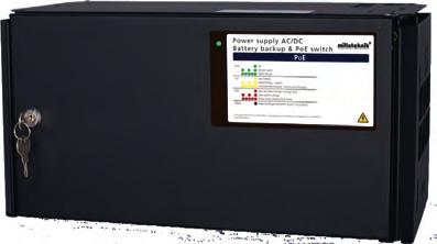 PoE Batteribackup från Milleteknik PoE Primärwitchade 24V batteribackuper med inbyggd 4-16 portar PoE Switch Båda kaplingarna i PoE kan montera både på vägg och i. 19 vinklar medföljer.