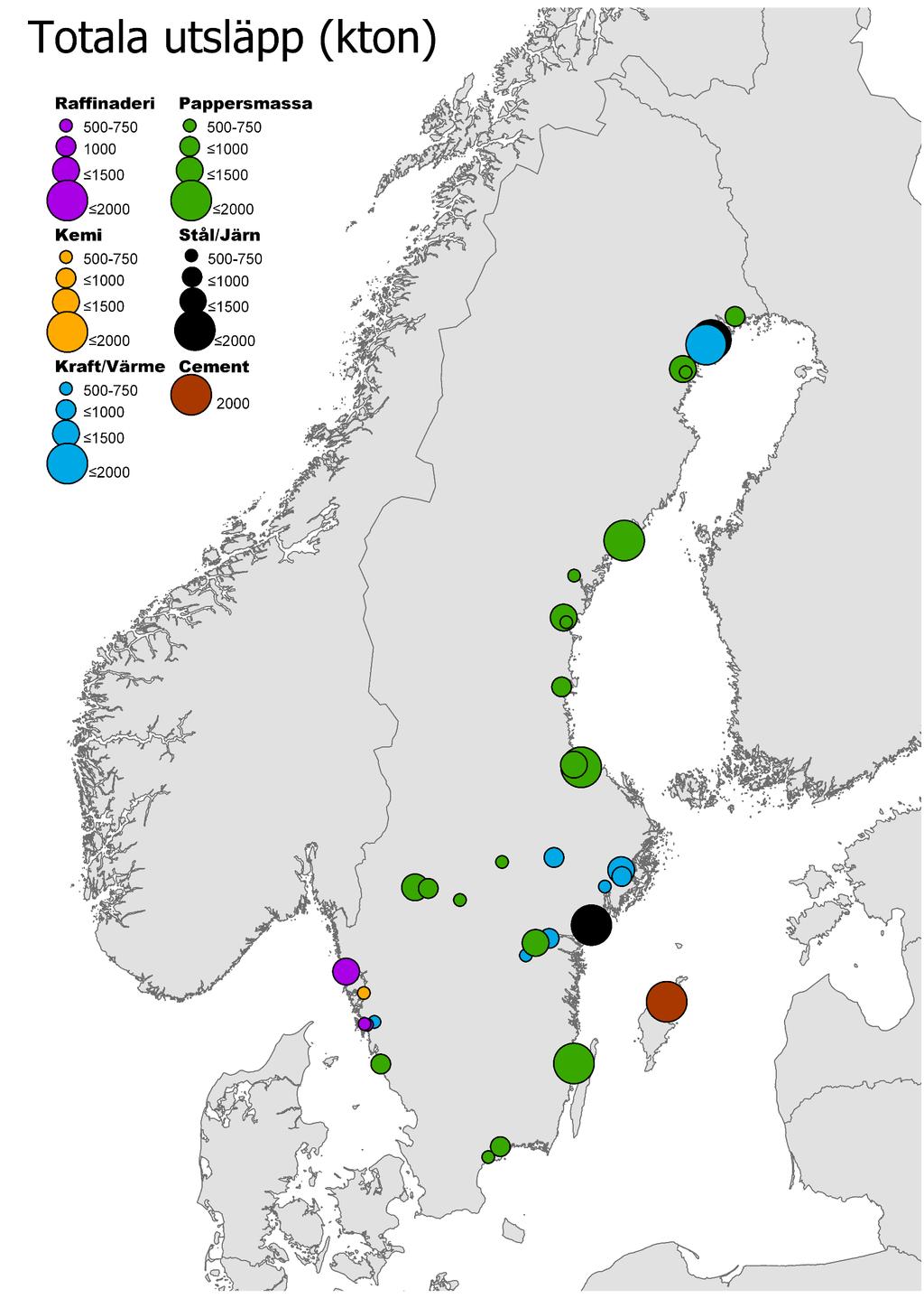 kt/år CO 2 utsläpp > 5