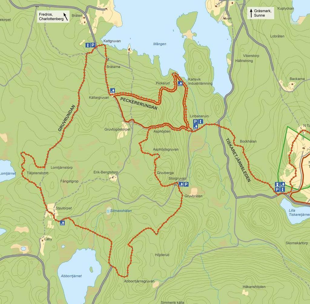 Gruvrundan 4 Leden mellan Ängenleden och Gruvrundan, kallas Tiskaretjärnsleden och är nu iordningsställd.