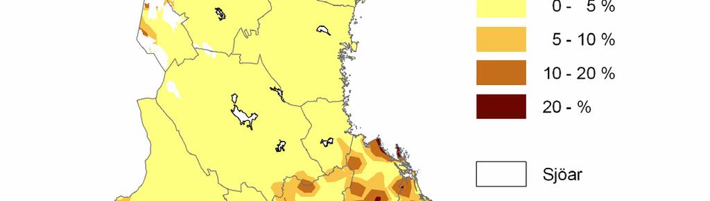 Skog>80 år i Norrland, Dalarnas, Värmlands och Örebro län. Skog>60 år i Göta- och Svealand exkl. Dalarnas, Värmlands och Örebro län. Andelen äldre, lövrik skog är, liksom för gammal skog, vanligen under fem procent i landets skogar.