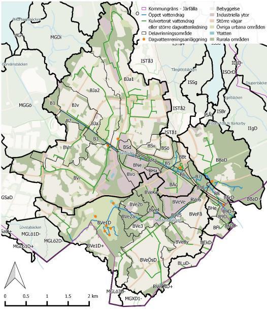 Fosfor (P) Fallstudie 1 Järfälla kommun Både Bällstaåns och däri inkluderande Veddestabäckens avrinningsområden har ett reningsbehov