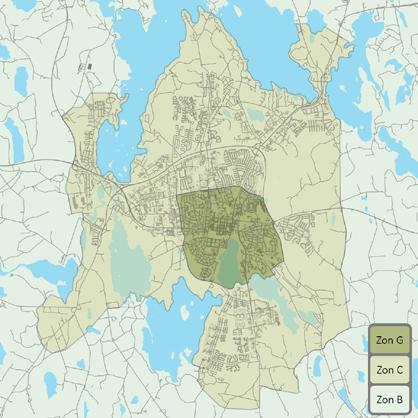 1.2 Zonindelning Växjö indelas i tre zoner. Underlaget för zonindelningen är tillgänglighet med olika trafikslag, placering av målpunkter, bilinnehav och planerad utbyggnad av Växjö.