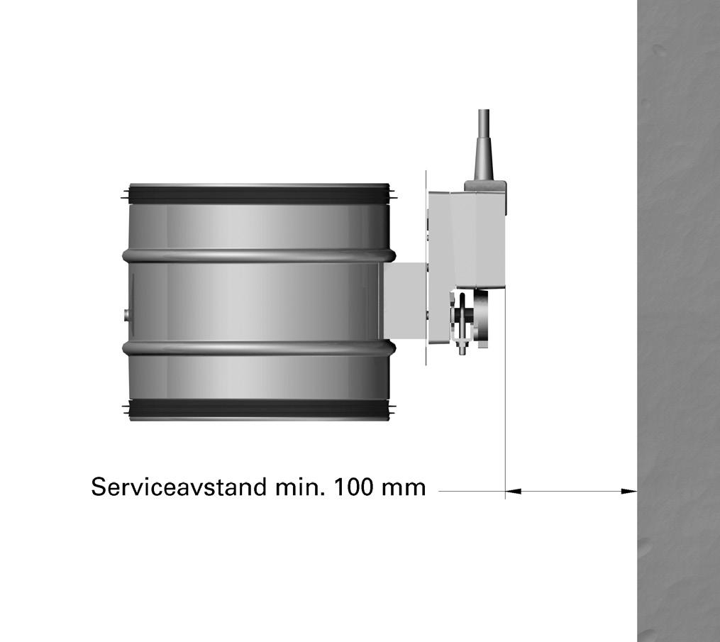 Vi rekommenderar att montera DRS-M och DRS-T-M med serviceavstånd som anges på bild 4. Bild 5 visar montage av CM-motor på DRS dim 315.