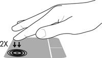 (5) Höger knapp på styrplattan Fungerar som högerknappen på en extern mus. Flytta pekaren genom att dra ett finger i önskad riktning över styrplattan.