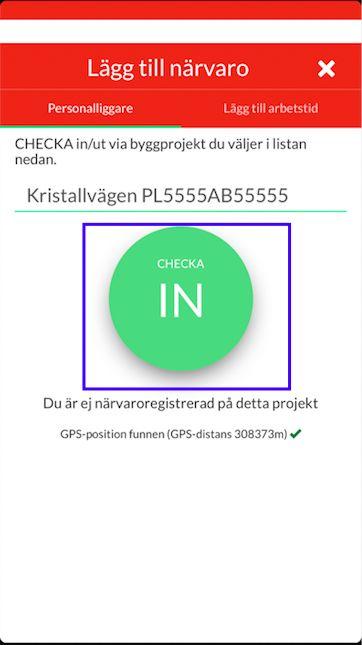 Välj ditt projekt i rullistan, om du inte ser projektet så kontakta din