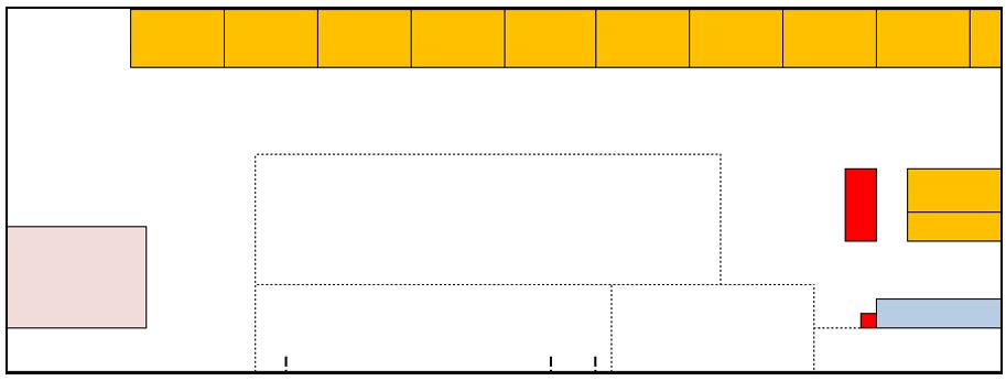 Figur 17. Översiktsbild över godsmottagningen, anpassad från Cibes Lift Group.