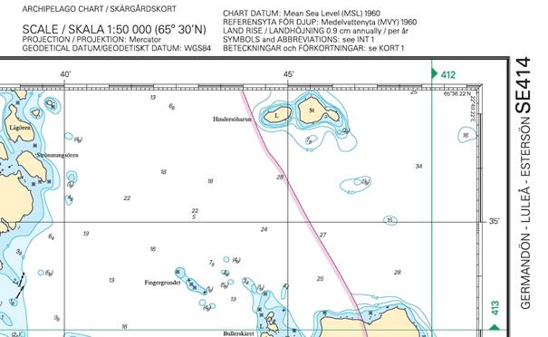 Current depth Charted depth Surveyed depth Example: present/earlier relationships within Swedish nautical chart SE4151, designed to assess hydrographic surveys and dredging RH 2000 (m) +0.