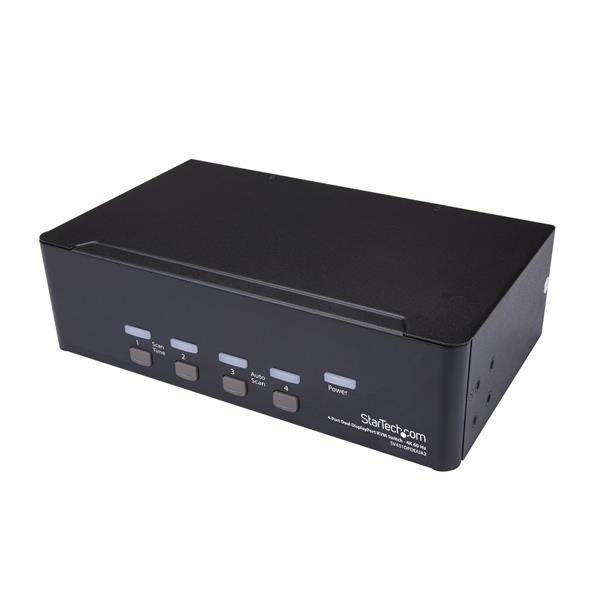 4-ports Dual DisplayPort KVM-switch - 4K 60 Hz Product ID: SV431DPDDUA2 Denna 4-ports dual DP KVM-switch kombinerar dubbla 4K 60Hz-skärmar med KVM-switchkontroll av fyra anslutna PC- och Mac-datorer.