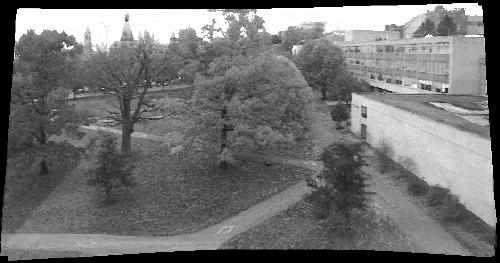 Affine Mosaic Example Coarse-to-fine affine motion Pan tilt camera sweeping repeatedly over