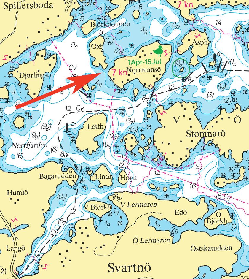 Nr 247 4 Norra Östersjön / Northern Baltic * 5432 Sjökort/Chart: 611, 612 Sverige. Norra Östersjön. Roslagens skärgård. N om Svartnö. Oxholmen. Norrmansö. Fartbegränsning.