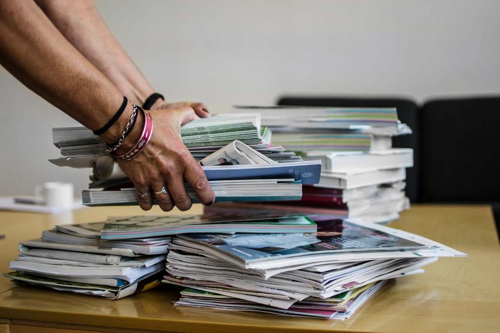 Lättare avfallskärl utan reklam Så gjorde Sandeklevsskolan Sandeklevsskolan samlade reklam i lådor som stod utställda på skolan och avbeställde via mejl adresserad reklam från 27 företag.