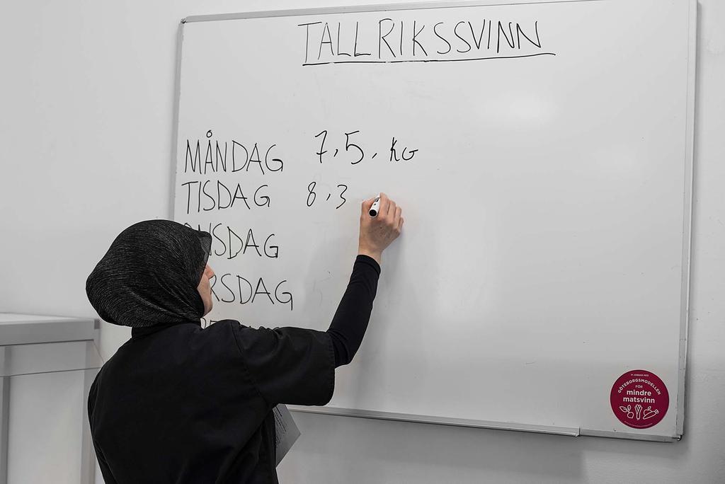 Synliggör matsvinnet Uppmärksamma eleverna på de matsvinnsmängder som köket mäter upp och medverka till att synliggöra dem, till exempel på bildskärmar eller anslag i skolbespisningen.
